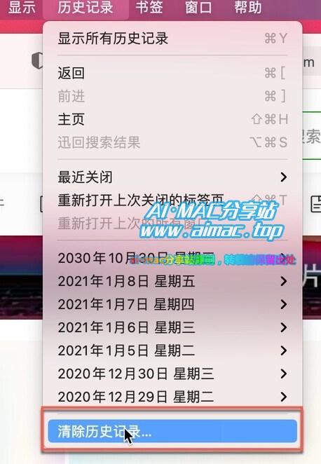 Safari清除历史记录