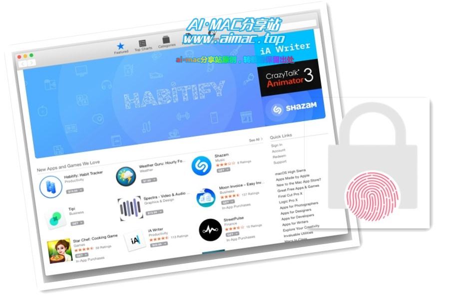 Mac软件商店使用触控ID
