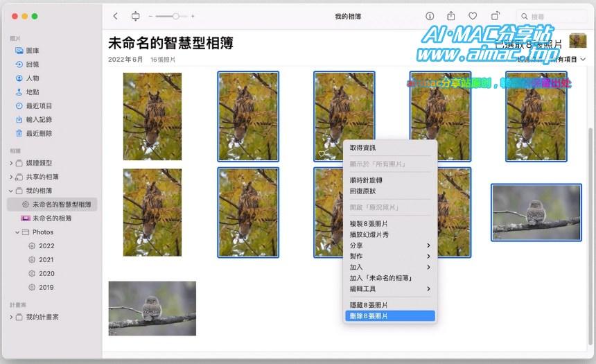 Mac“共享相簿”删除照片
