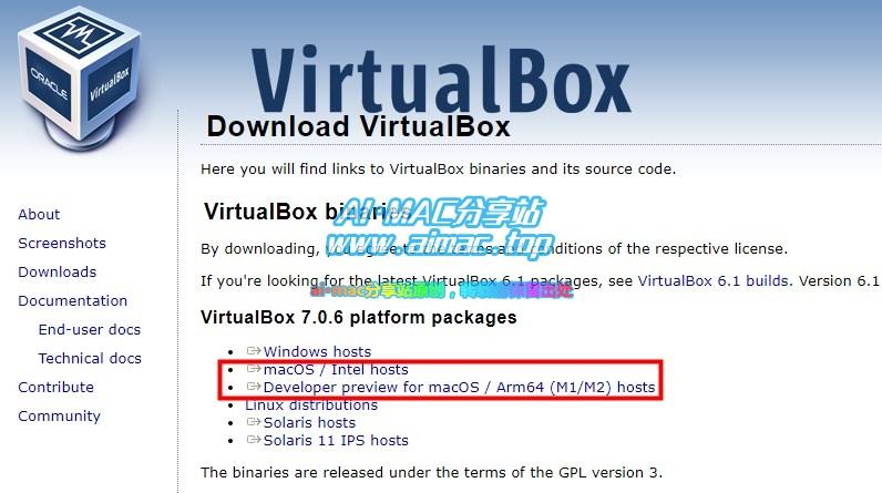 VirtualBox官网下载